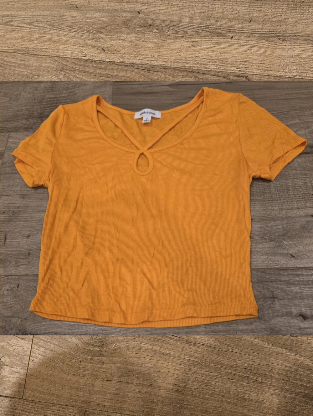 Y2k Retro strappy Orange Summer‎ Cut Out Short Sleeved Top size XS